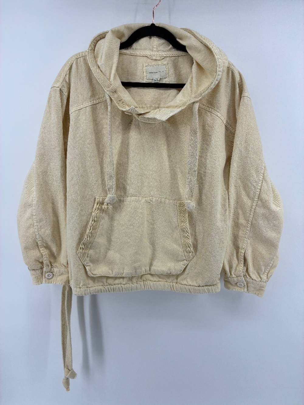 American Eagle Outfitters Cream Hooded Pullover Jacket